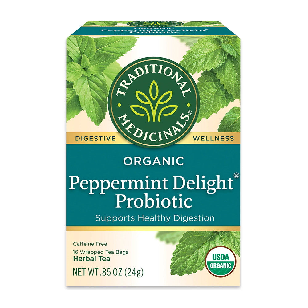 Traditional Medicinals Organic Peppermint Delight Probiotic Tea Bags, 16 Ea, 0.85 Oz